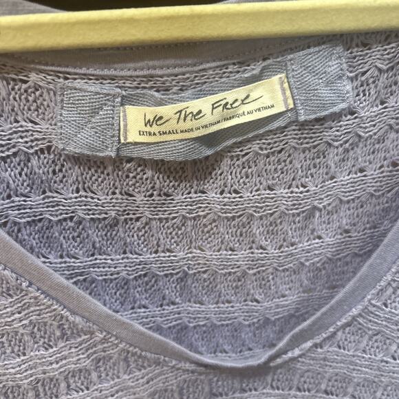 We the Free Free People Lavender Purple Thiens Hacci Raw Hem Sweater XS - Picture 3 of 5